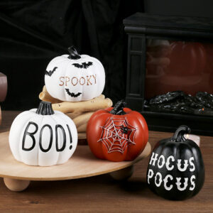 Wholesale European Style Resin Pumpkin Black Halloween Decorative Accent for Party Tabletop