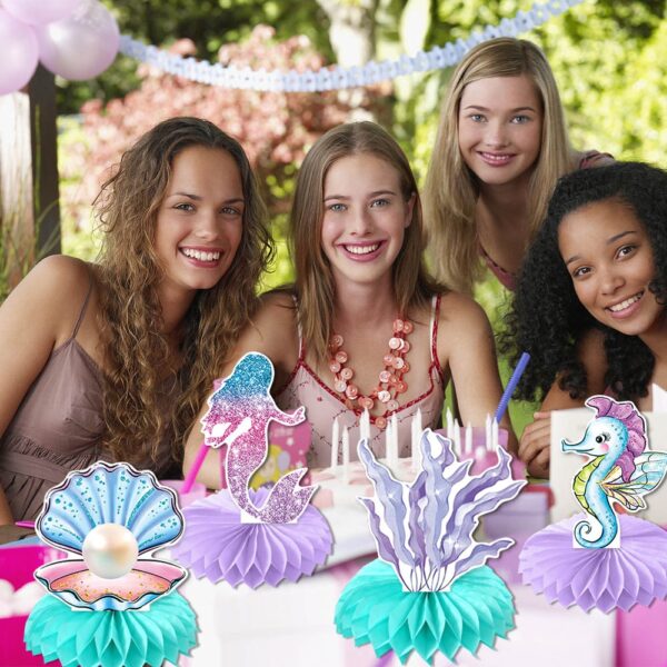 Wholesale Mermaid Themed Paper Honeycomb Desk Decoration for Birthday Party Decorative Accent