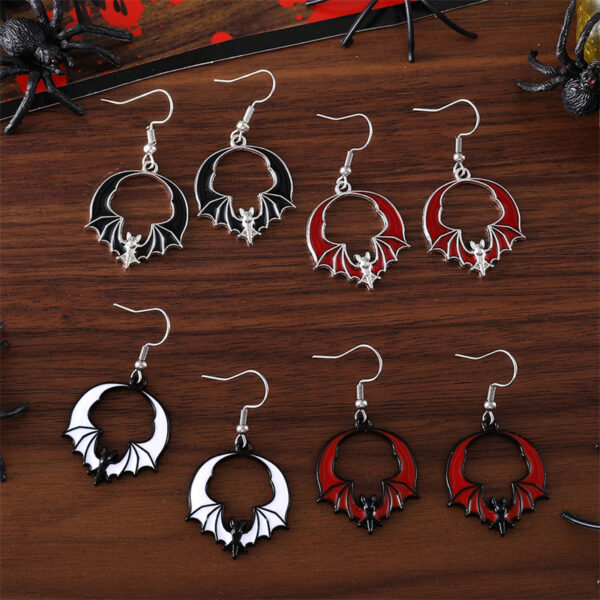 oly-7e27b0f476f3c90ad276f1d79ba89f5d Wholesale Exaggerated Bat Pendant Earrings Red Black Zinc Alloy Party Jewelry for Resale