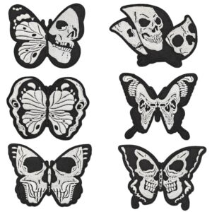 oly-7e3182a34b579fdc4408db852b7d2ec1 Wholesale Dark Skull Butterfly Embroidered Patch Punk Fashion Accessory Boutique Gift