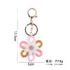 Wholesale Korean Style Crochet Flower Keychain Light Pink Plush Wrist Key Ring Fashion Accessory for Resale