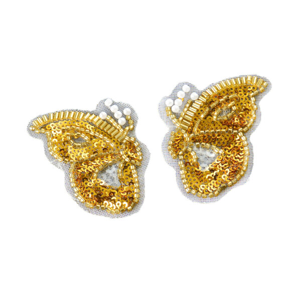 oly-7e63f2916fdd78c75e7e514fe33c390f Wholesale Gold Glitter Butterfly Patch DIY Decorative Applique for Towel Party Accent