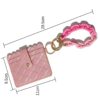 Wholesale European Style Geometric PU Leather Wristlet Keychain Wallet Fashion Accessory for Women