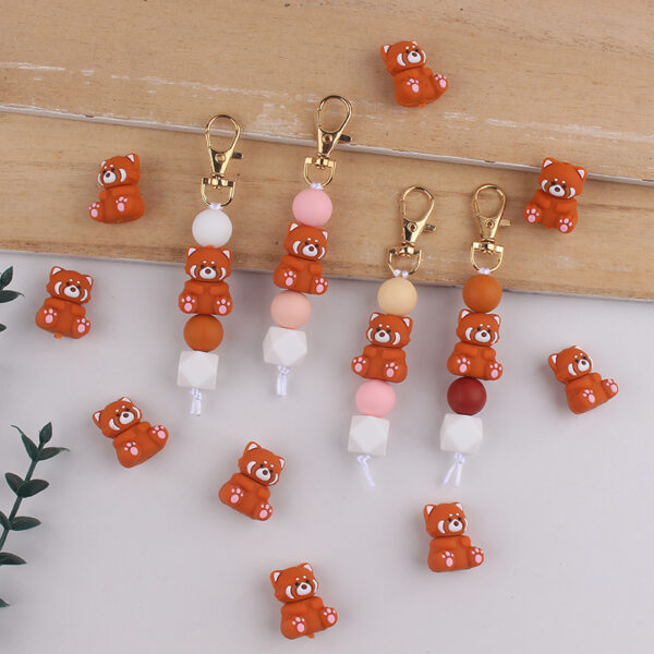 Wholesale Cute Silicone Bear Keychain Bag Charm Handmade Decorative Accessory