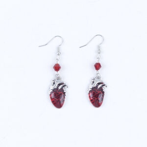 Ruby bat earrings