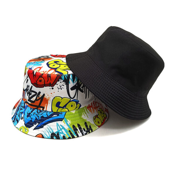 oly-7e91a6ac20e5a5977b7fd4f72ac77827 Wholesale Reversible Graffiti Letter Bucket Hat Sun Protection Unisex Casual