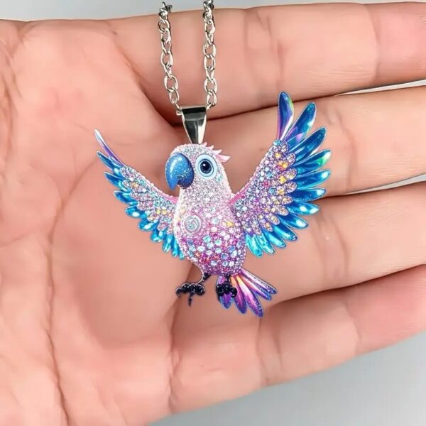 Wholesale Colorful Cute Parrot Bird Acrylic Pendant Necklace Fashion Accessory