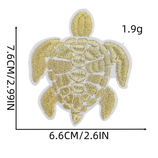 Wholesale Decorative Turtle Embroidery Patch Polyester Thread For Clothing Boutique