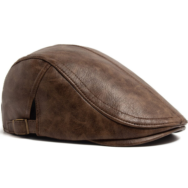 Wholesale Retro British Men's PU Leather Beret Newsboy Cap Warm Winter Thermal Fashion Accessory Boutique Resale