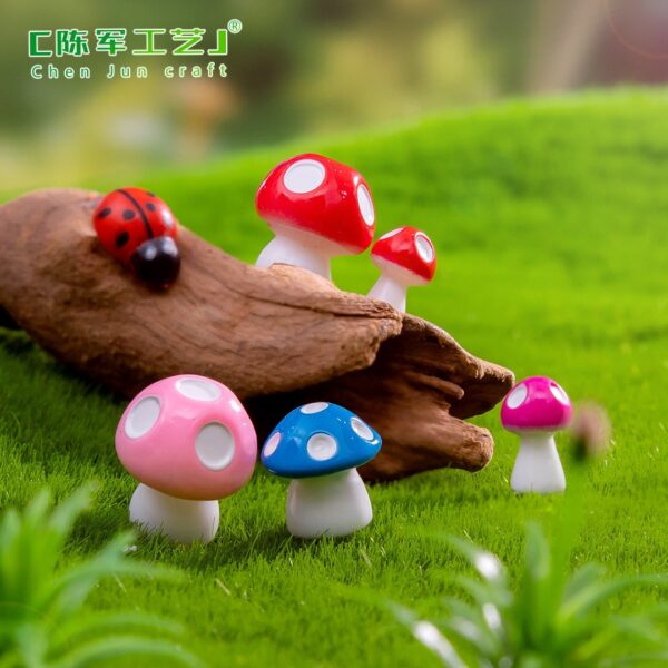 Wholesale Creative colorful artificial mushroom moss miniature landscape, garden landscaping materials, DIY decorations, accessories, and small ornaments.