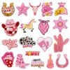 Wholesale Pink Cowgirl Cloth Patch Embroidered Sticker for Party DIY Accessory Gift Resale