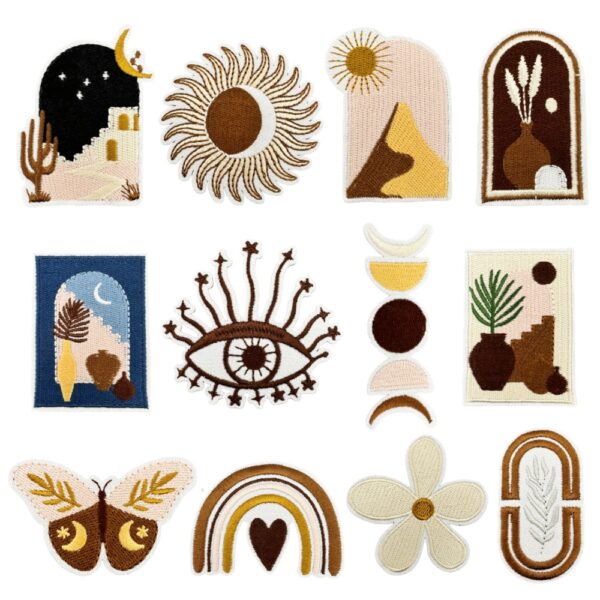 oly-7f3959765865ab68b76672a694412c02 Wholesale Bohemian Style Iron-On Polyester Patches for Coat Decoration DIY Gift