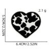 Wholesale Cow Cloth Patches Black White Lightning Heart Embroidered Patches for Clothing DIY Accessory