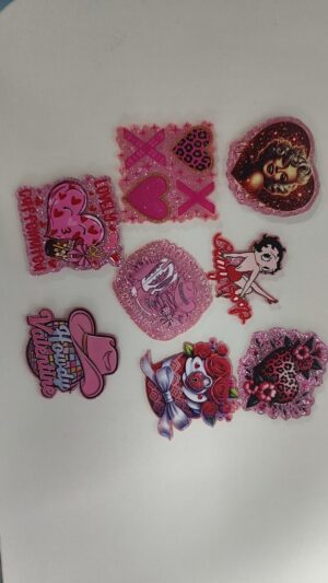 oly-7f3fc6d321eed812e33f482321633eed Wholesale 30pcs Valentine's Day Random Series Acrylic Flat Back Mbellishments Suitable for DIY Badge Reels Phone Holders