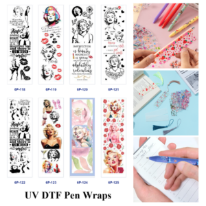 Wholesale 2/8/16pcs UV DTF Stickers Vintage Lady Portrait Lip Rose Text Print Pen and Bookmark Stickers OLY Exclusive