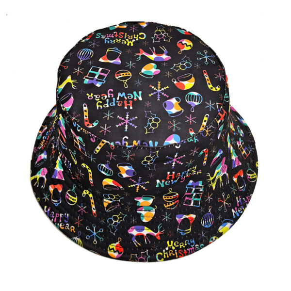 oly-7f51733dfb573f2a22b39daba760abbc Wholesale Christmas Retro Printed Double Sided Fisherman Hat Sun Protection Fashion Accessory Gift