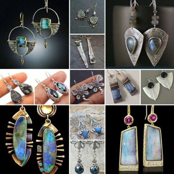 oly-7f550eaec31f5fa07f76692fb81a17db Wholesale Alloy Blue Topaz Drop Earrings Creative Rotating Geometric Trendy for Women