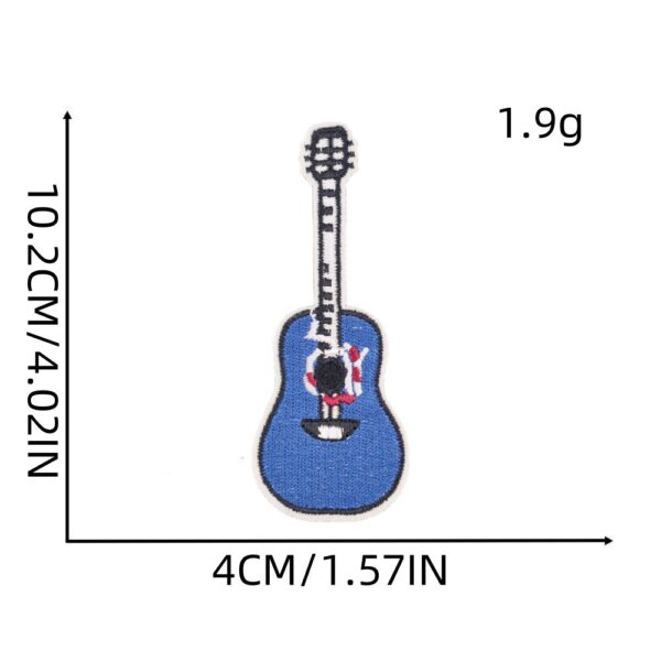 Wholesale 8pcs Cartoon Guitar Hot Melt Patches for DIY Embroidery Clothing Decoration Craft Supply