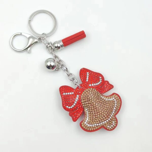 oly-7f8c1b484e6ed446cef5fabdd8e129c4 Wholesale Alloy Rhinestone Christmas Keychain, Trendy Tassel Bag Charm for Everyday Gift