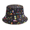 oly-7f9e1855f56cc265cd99e461403a384d Wholesale Christmas Retro Printed Double Sided Fisherman Hat Sun Protection Fashion Accessory Gift