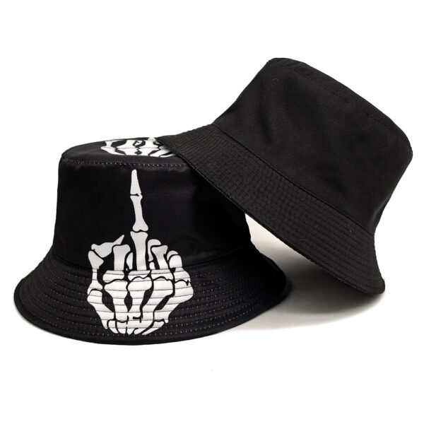 oly-7fa59b223b0b0ceea76363cd50f426f8 Wholesale Skull Fingers Pattern Fisherman Hat Reversible Outdoor Sun Hat for Men Women Fashion Accessory for Daily Use