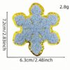 Wholesale Chic Snowflake Embroidered Patch - Chenille Gold Edge DIY Clothing Accessory for Resale
