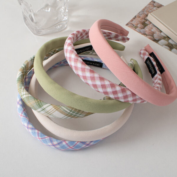 oly-7fb8dd26e472a21063943471089f24a2 Wholesale Sweet Style Handmade Plaid Cloth Hairband, Spring Hair Accessory for Everyday Styling