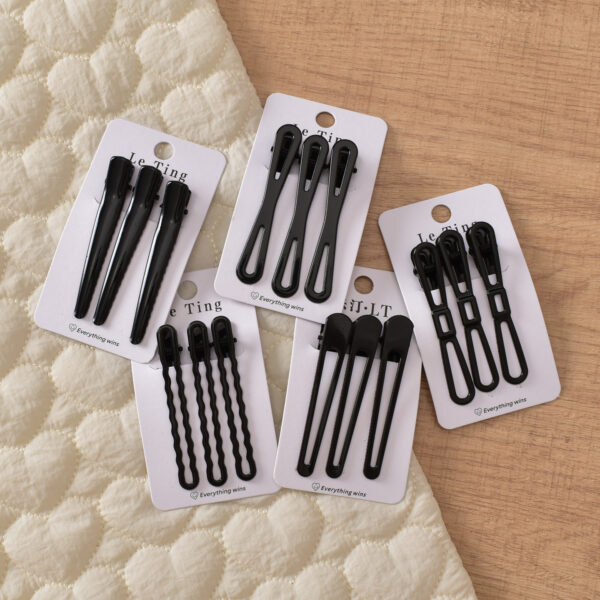 Wholesale Metal Duckbill Hair Clips 3-Pack Candy Color Water Drop Style Fashion Accessory