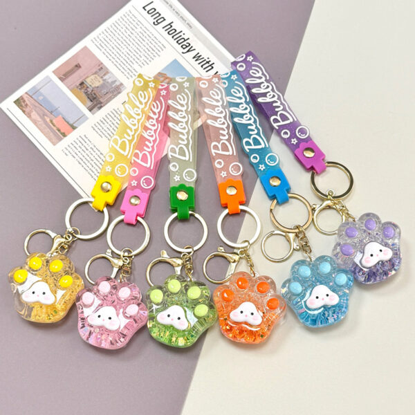 oly-7fbae5451445852d7d91984564941744 Wholesale Cat Paw Keychain Bag Charm Acrylic Glow in the Dark Gift Accessory