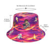 Wholesale Stylish Cartoon Print Bucket Hat Tie Dye Sun Protection Fashion Accessory for Resale