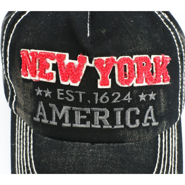 Wholesale Distressed Cotton Baseball Cap with English Letter Design Adjustable Sun Hat for Everyday Wear