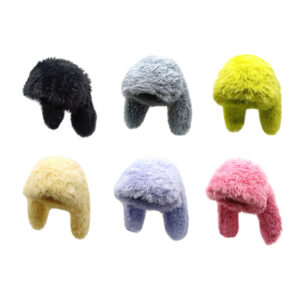 Wholesale Cute Rabbit Ear Furry Fisherman Hat Thick Warm Winter Bucket Hat for Women Fashion