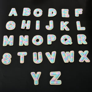 oly-7ff300d6f2fbb4a280beb354ee22eb81 Wholesale 3D Rainbow Embroidered Letter Patches Self-Adhesive DIY Decorative Accent for Coats Bags Shoes and Accessories Resale