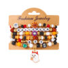 Wholesale Alloy 6 Pack Halloween Bracelet Set Cute Bat Ghost Stackable Jewelry Accessory
