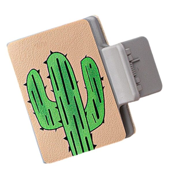 Wholesale Western Cactus Print PU Leather Acrylic Hair Claw Clip Trendy Hair Accessory for Everyday Styling