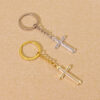 Wholesale Chic Cross Keychain Metal Gold Light Luxury Key Ring Decorative Accent for Bag Gift