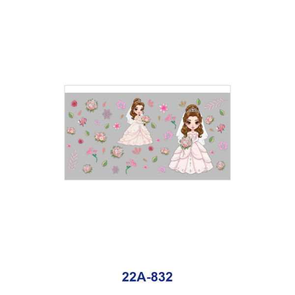 oly-802b253aa83f13ccac9ee289432ae8a6 Wholesale 5pcs Elegant Cartoon Bride Wedding Dress Cake Rose Bow Heart Star Mirror Mixed Decor Prints 16oz Cup UV DTF Wraps