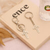 oly-8034ad0cbd335c9cafcd5e61e14390f8 Wholesale Western Style Cross Pendant Keychain Metal Silver Bag Charm Jewelry Accessory