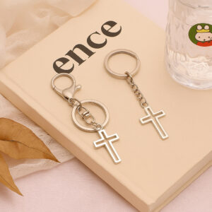 oly-8034ad0cbd335c9cafcd5e61e14390f8 Wholesale Western Style Cross Pendant Keychain Metal Silver Bag Charm Jewelry Accessory
