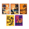 oly-80406dae376f763bc8dae4f4c47e22d9 Wholesale Vintage Sunset Beach Embroidery Patches 5 Designs Polyester DIY Iron-On for Shoes Hats Bags Car Key Accessory