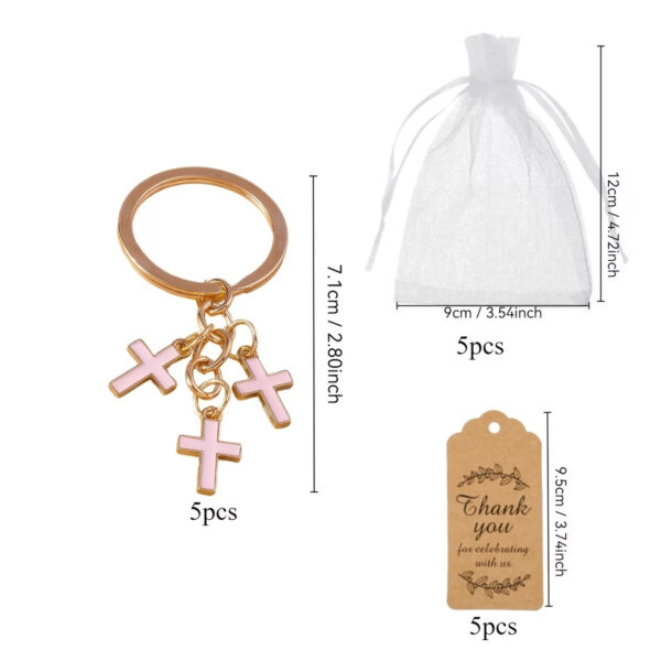 Wholesale Cross Design Enamel Alloy Keychain Pendant Set Gift for Bag Decoration