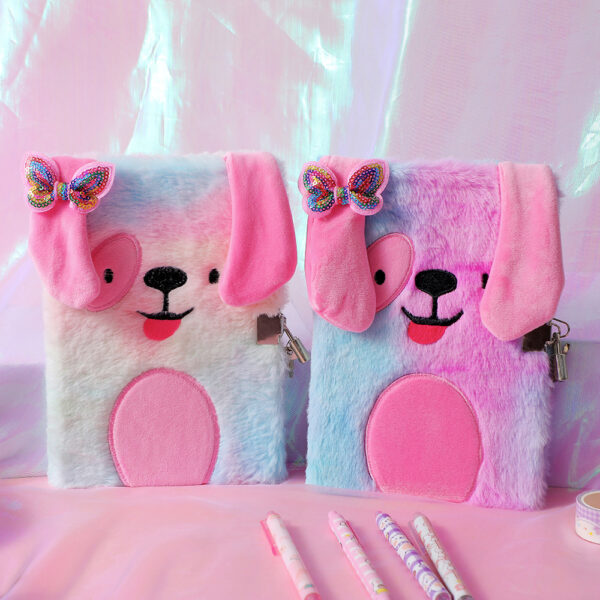 Wholesale Trendy Plush Lock Notebook for Girls Cute Cartoon Diary with Key Ideal for Kids Prizes and Everyday Use