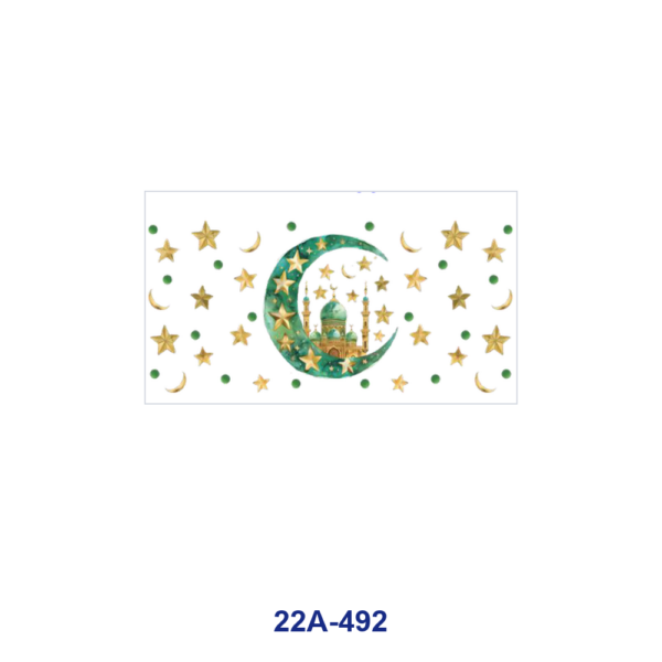 oly-807f746bf4512e0bf583a2fe3c2b4312 Wholesale 5pcs Watercolor Golden Crescent Moon Star Retro Dome Building Mixed Decor Prints 16oz Cup UV DTF Wraps