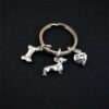 Wholesale Alloy Dachshund Heart Bone Keychain Stylish Dog Keychain for Car Keys or Bag Charm Boutique Resale