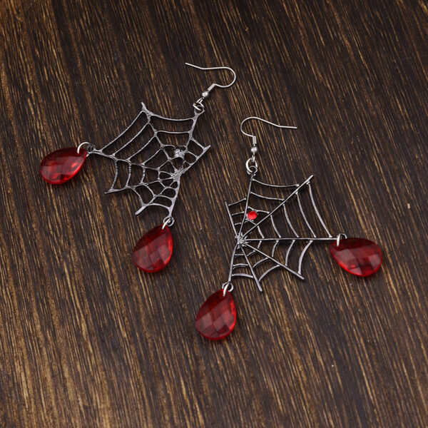 Wholesale Gunmetal Black Zinc Alloy Spider Web Earrings Punk Vintage Jewelry Accessory