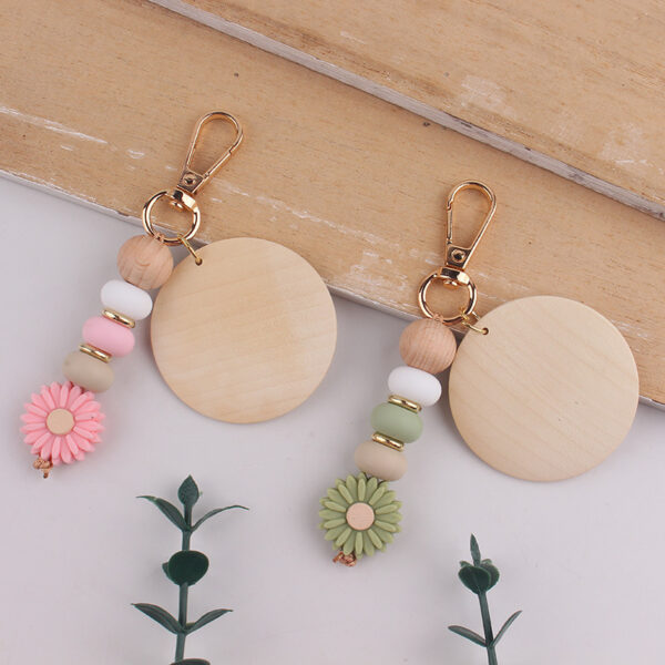 oly-80c2cbba047208d24f42fb9a13d67e06 Wholesale Yellow Silicone Bead Keychain Fashion Accessory for Bag Car Key Boutique Resale Gift