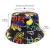Wholesale Chic Geometric Diamond Pattern Graffiti Bucket Hat Trendy Sun Hat for Everyday Outdoors