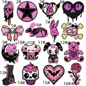 Gothic style cloth patch set 16 pieces