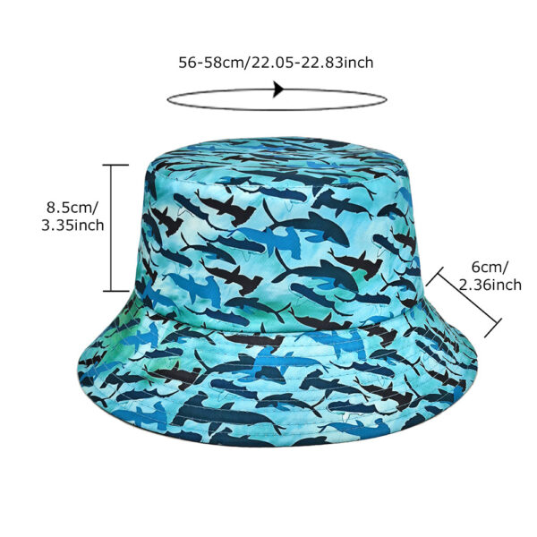 Wholesale Shark Pattern Bucket Hat for Women Sun Protection Casual Fashion Accessory