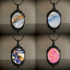 Wholesale Elegant Oval Glass Pendant Necklace with Black Base Trendy Jewelry Accessory for Daily Wear